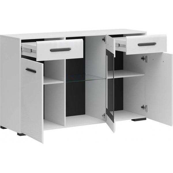 Assen skjenk med glassd�r - Hvit