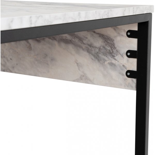 Twin skrivebord - Hvit marmor/svart Twin skrivebord - Hvit marmor/svart