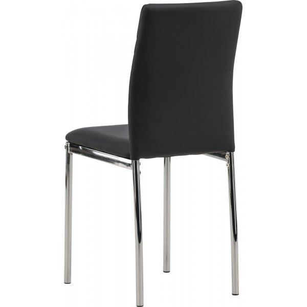 Lily spisestuestol - Sort PU/krom Lily spisestuestol - Sort PU/krom