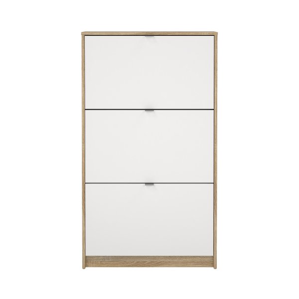 Lisa skoskap med 3 d�rer - Hvit / tre