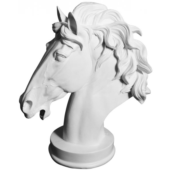 Pyntehest hode H 33 cm - Hvit