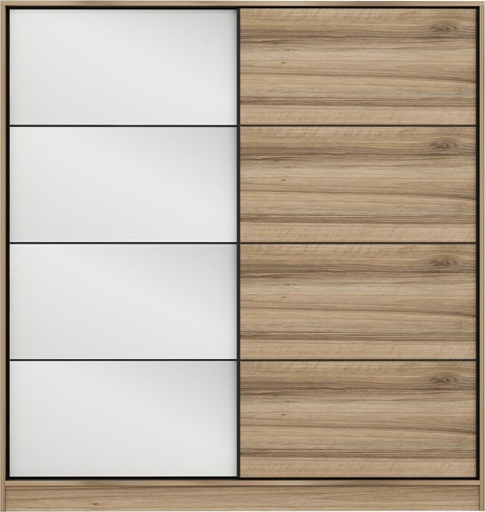 Kapusta garderobe med speildør, 180 x 52 x 190 cm - Brun - Garderober