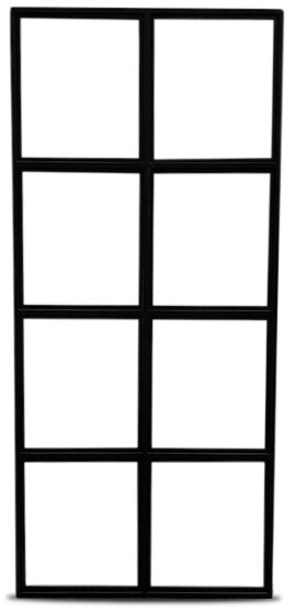 Maja Romdeler / Industrivegg rutete glass 90x200 cm Sort Maja Romdeler / Industrivegg rutete glass 90x200 cm Sort