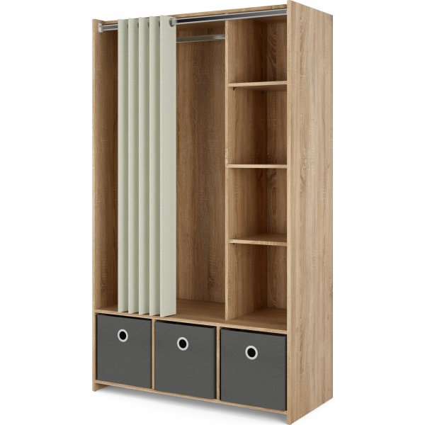 Lola garderobe - Eik/beige/gr�