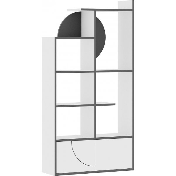 Half bokhylle - Hvit/antrasitt Half bokhylle - Hvit/antrasitt
