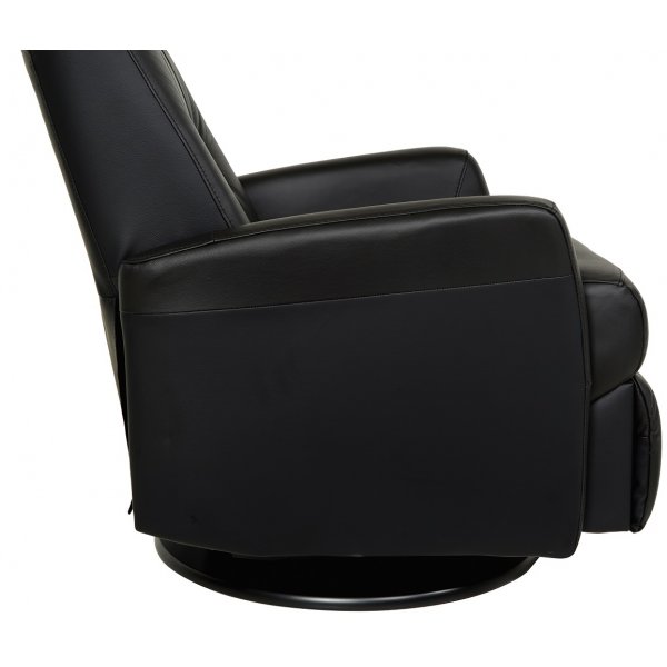 Fringe lenestol med gyngefunksjon - Svart skinn