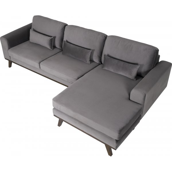 Ranger divansofa høyre - Muldvarpfarget fløyel + Flekkfjerner for møbler Ranger divansofa høyre - Muldvarpfarget fløyel + Flekkfjerner for møbler