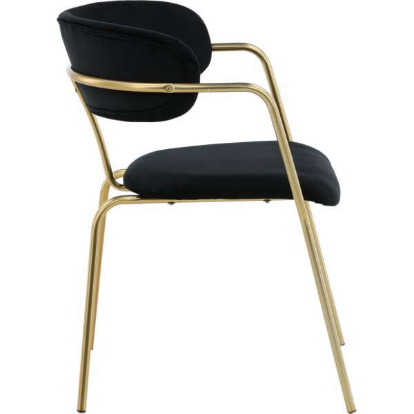 Tell karmstol - Svart/messing Tell karmstol - Svart/messing