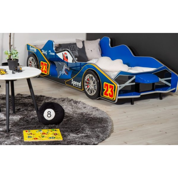 Barneseng Formel F1 med belysning - Bl
