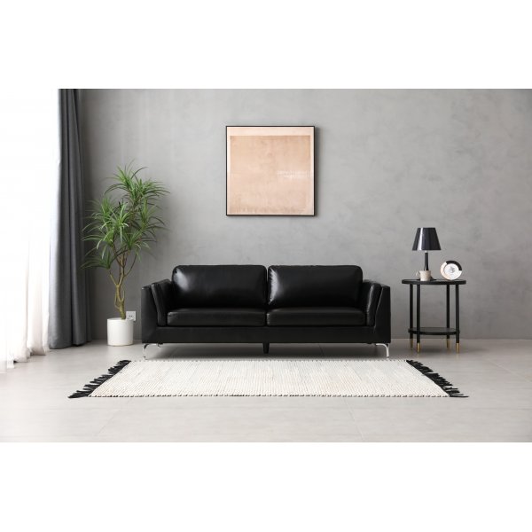 Sofa 3-seter sort PU - Cansas
