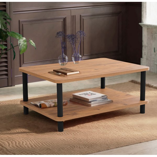 Roga salongbord 100 x 70 cm - Sort/furu