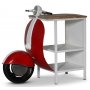 Vintage Vespa bardisk / nattbord - Rd / hvit