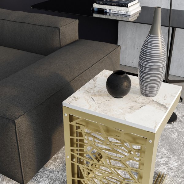 Hare settbord - Gull/hvit