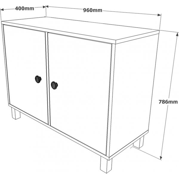 Vilamo skap 35 - Furu/svart