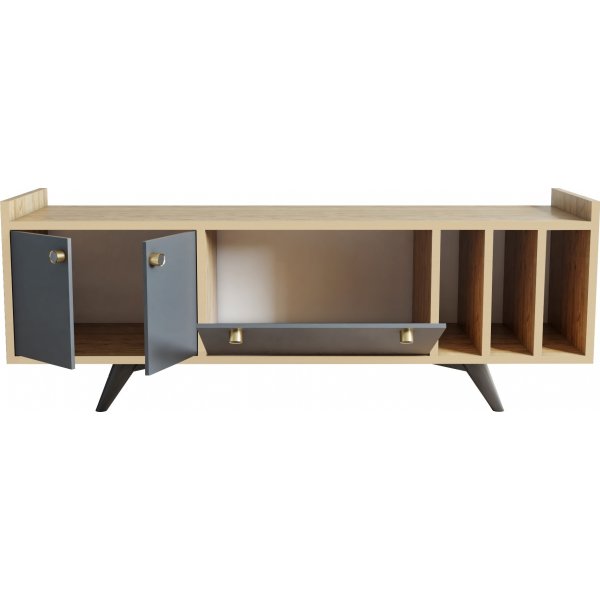 Maribo mediebenk - Antrasitt/eik Maribo mediebenk - Antrasitt/eik