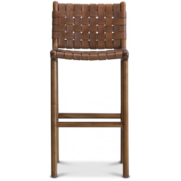 Porto barstol hy - Konjakk/teak