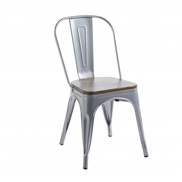 Iris metall spisestol med tresete Iris metall spisestol med tresete