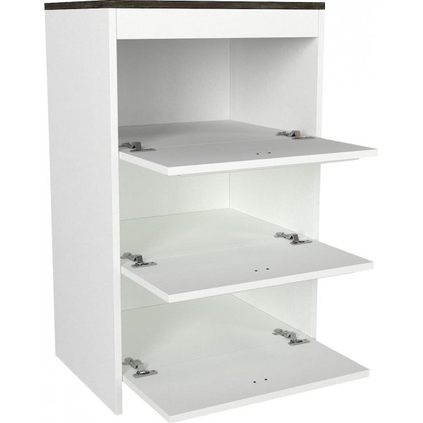 Ferdig kommode - Hvit/mrk brun