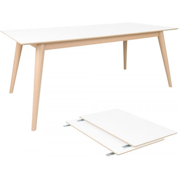 K�benhavn Spisebord - Hvit/Natur - 195/285x90