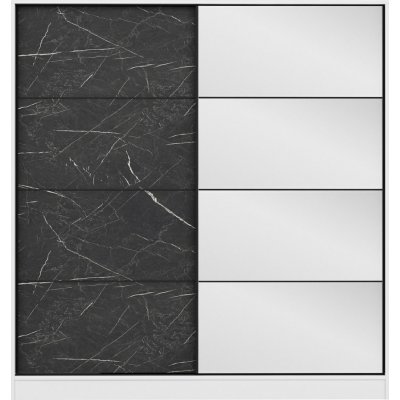 Kapusta garderobeskap med speildør, 180 cm - Hvit/svart