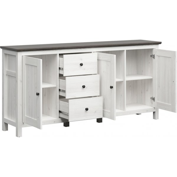 Hesen skjenk 199 cm - Hvit/svart Hesen skjenk 199 cm - Hvit/svart