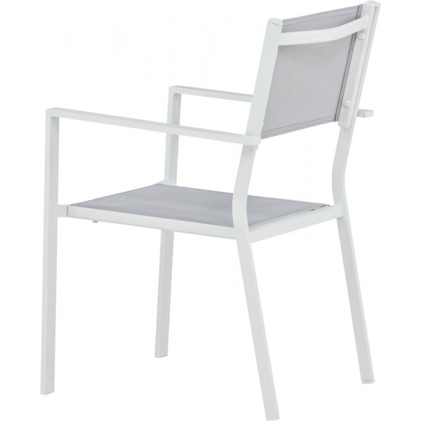 Stabelbar terrassestol hvit/gr� - Copacabana