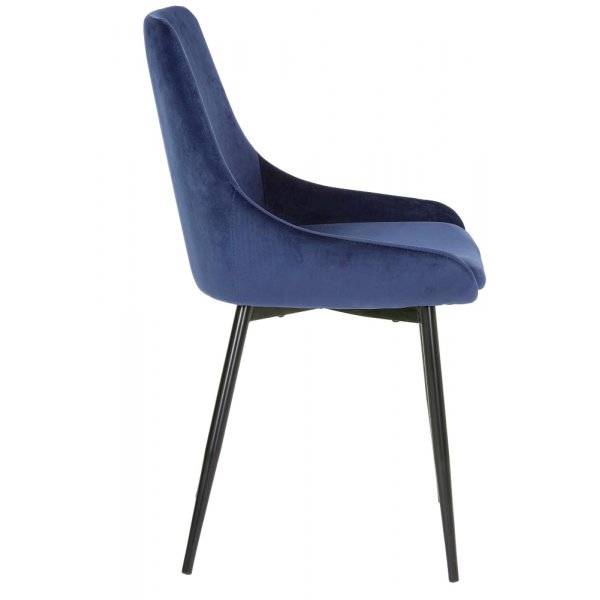 Theo stol i blå fløyel Theo stol i blå fløyel