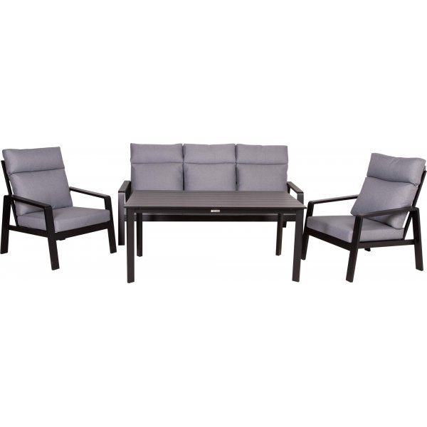 Clyde utespisegruppe - Svart + Tekstilrens for møbler Clyde utespisegruppe - Svart + Tekstilrens for møbler