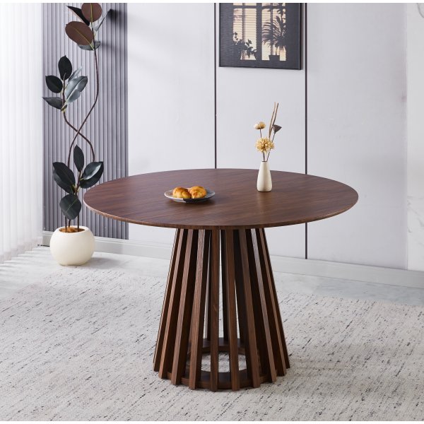 Inez rundt spisebord Ø120 cm - Brunbeiset eik Inez rundt spisebord Ø120 cm - Brunbeiset eik