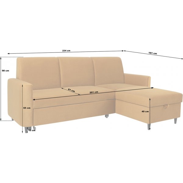 Risten divan sovesofa - Grå Risten divan sovesofa - Grå