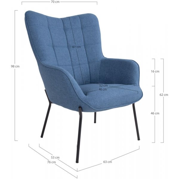 Glasgow lenestol - Blå/Svart Glasgow lenestol - Blå/Svart