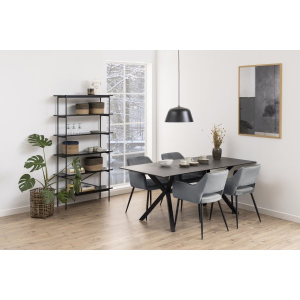 Angus bokhylle 172 cm - Sort