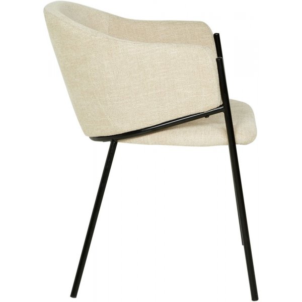 Seat spisegruppe, spisebord med 4 Stacey fl�yelsstoler - Svart/beige + 4.00 x Stolpute