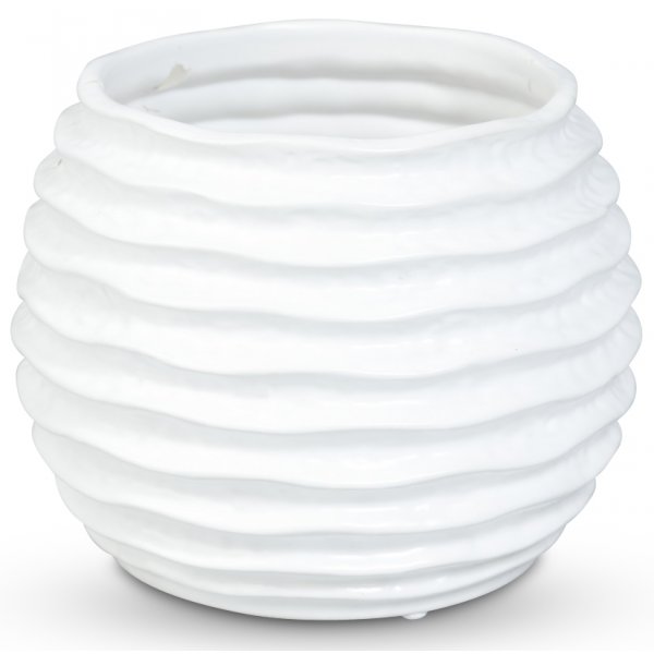 Krukke Blger H18,5 cm - Hvit