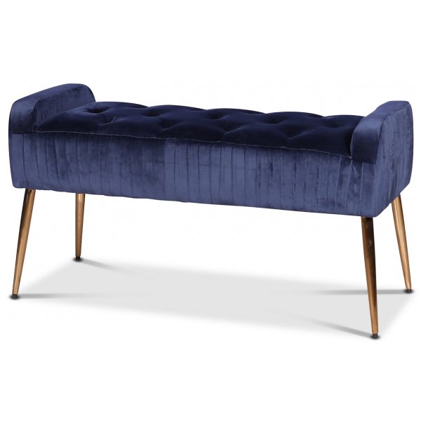 Sengebenk Wrinkle - Blå fløyel / Messing Sengebenk Wrinkle - Blå fløyel / Messing