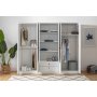 Lia garderobe 210 x 52 x 178 cm - Hvit