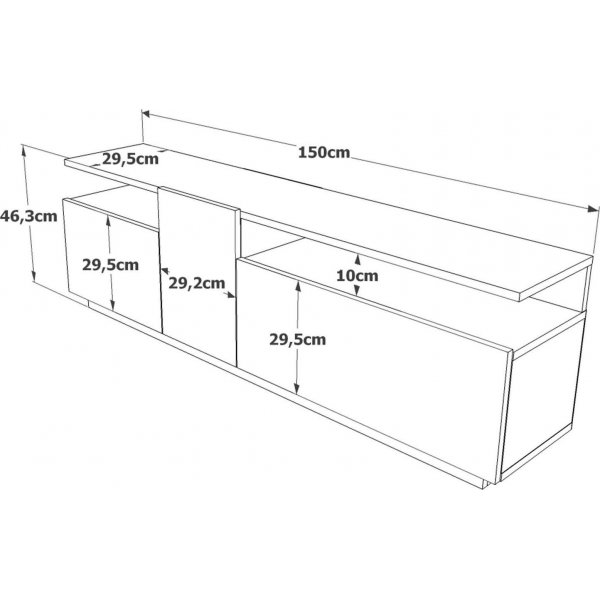 Future mediebenk 6 - Furu/antrasitt Future mediebenk 6 - Furu/antrasitt