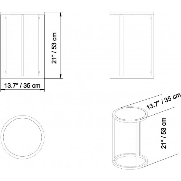 Tambur sidebord - Svart marmor
