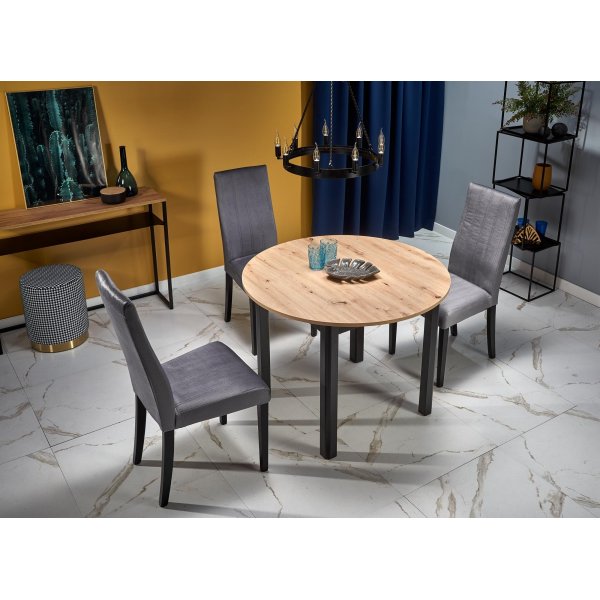 Spisebord 102-142 cm - Håndlaget eik/svart Spisebord 102-142 cm - Håndlaget eik/svart