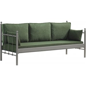 Lalas 3-seters utesofa - Brun/grnn + Flekkfjerner for mbler