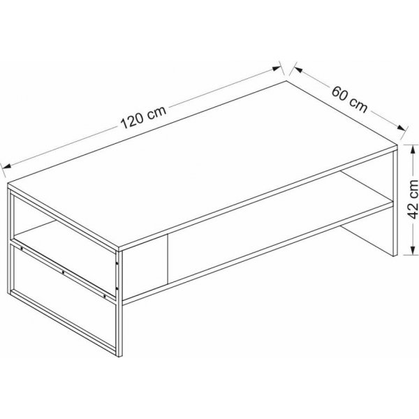Concord salongbord 120 x 60 cm - Hvit/svart Concord salongbord 120 x 60 cm - Hvit/svart