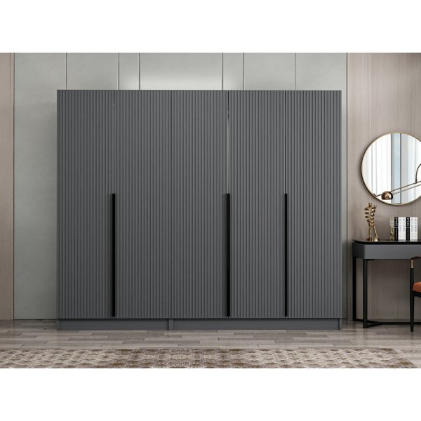 Cikani garderobeskap 225x52x210 cm - Antrasitt