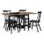 Fr spisegruppe; Fr klaffbord i svart/eik med 4 svarte Orust pinnestoler