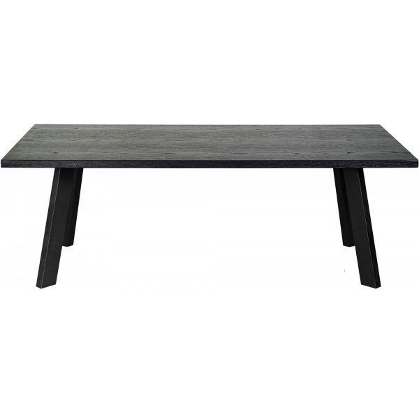 Freddy salongbord 130 cm - Svart eikefinr/svart metall