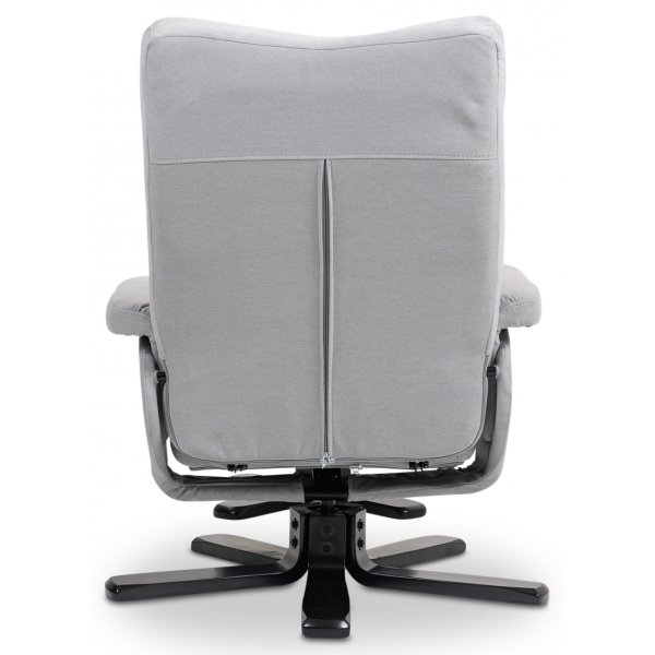 Duva recliner lenestol med fotskammel - Grtt stoff