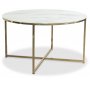 Palasso sofabord 80 cm diameter - Messing / lys marmorering