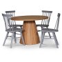 Cleo spisegruppe, rundt bord 110 cm, inkludert 4 stk. gr Orust pinnestoler - Oljet eikefiner