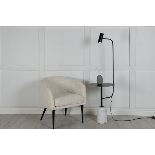 Malsta bordlampe - Hvit marmor / svart