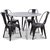Rosvik spisegruppe, Rundt spisebord med 4 st Industry platestoler - Gr/Svart/Gull + 3.00 x Mbelftter