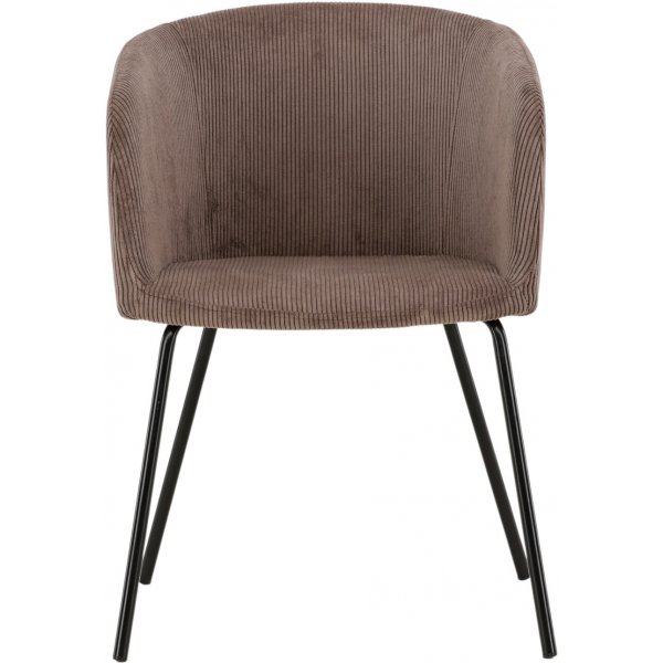 Berit spisestol - Brun kordflyel